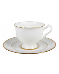 LOMONOSOV IMPERIAL BONE CHINA PORCELAIN TEA CUP AISEDORA GOLDEN EDGE 240 ml/8.12 fl.oz