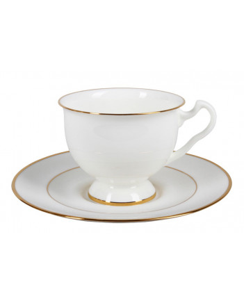 LOMONOSOV IMPERIAL BONE CHINA PORCELAIN TEA CUP AISEDORA GOLDEN EDGE 240 ml/8.12 fl.oz