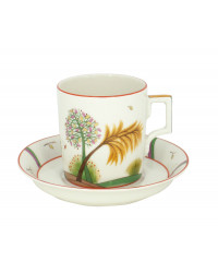 LOMONOSOV IMPERIAL PORCELAIN TEACUP AND SAUCER SEASONS FALL 220 ML 7.4 OZ