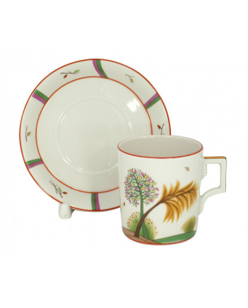 LOMONOSOV IMPERIAL PORCELAIN TEACUP AND SAUCER SEASONS FALL 220 ML 7.4 OZ