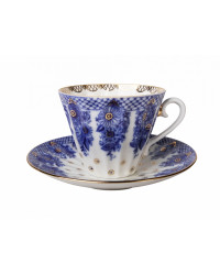 LOMONOSOV IMPERIAL PORCELAIN TEACUP AND SAUCER RADIANT BASKET 235 ML/8 OZ