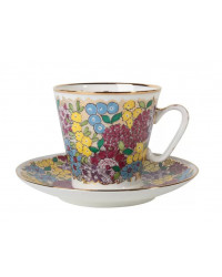 LOMONOSOV IMPERIAL BONE CHINA RARE PORCELAIN ESPRESSO CUP BLACK COFFEE SPRING FLOWERS 80 ml/2.7 fl.oz