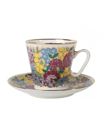 LOMONOSOV IMPERIAL BONE CHINA RARE PORCELAIN ESPRESSO CUP BLACK COFFEE SPRING FLOWERS 80 ml/2.7 fl.oz