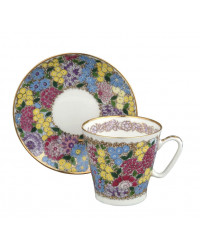 LOMONOSOV IMPERIAL BONE CHINA RARE PORCELAIN ESPRESSO CUP BLACK COFFEE SPRING FLOWERS 80 ml/2.7 fl.oz