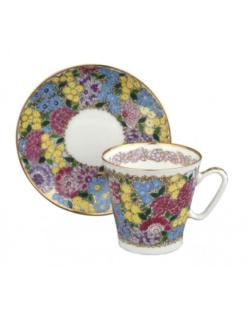 LOMONOSOV IMPERIAL BONE CHINA RARE PORCELAIN ESPRESSO CUP BLACK COFFEE SPRING FLOWERS 80 ml/2.7 fl.oz