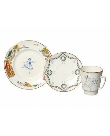 LOMONOSOV IMPERIAL BONE CHINA PORCELAIN ESPRESSO CUP SET MAY BALLET GISELLE 165 ml/5.6 fl.oz