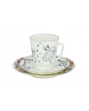LOMONOSOV IMPERIAL BONE CHINA PORCELAIN ESPRESSO CUP SET MAY BALLET GISELLE 165 ml/5.6 fl.oz