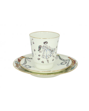 LOMONOSOV IMPERIAL BONE CHINA PORCELAIN ESPRESSO CUP SET MAY BALLET GISELLE 165 ml/5.6 fl.oz