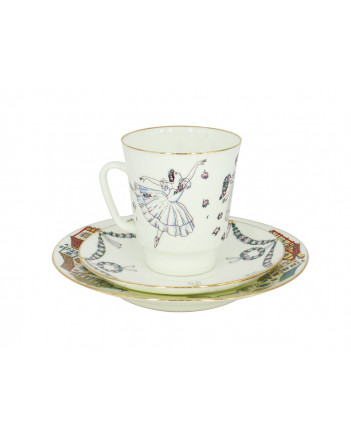 LOMONOSOV IMPERIAL BONE CHINA PORCELAIN ESPRESSO CUP SET MAY BALLET GISELLE 165 ml/5.6 fl.oz