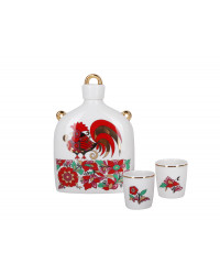 LOMONOSOV IMPERIAL PORCELAIN DECANTER RED ROOSTER 650 ML/22 OZ