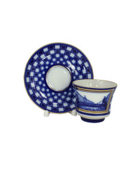 LOMONOSOV IMPERIAL PORCELAIN TEACUP AND SAUCER BANQUET BANK BRIDGE 220 ml 7.4 oz