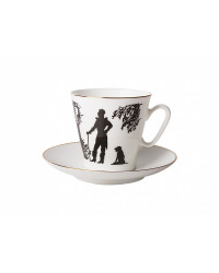 LOMONOSOV IMPERIAL BONE CHINA PORCELAIN ESPRESSO CUP BLACK COFFEE MEETING 80 ml/2.7 fl.oz