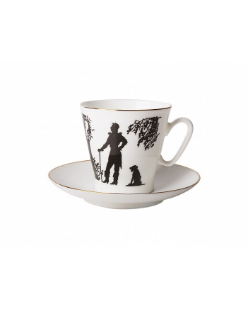 LOMONOSOV IMPERIAL BONE CHINA PORCELAIN ESPRESSO CUP BLACK COFFEE MEETING 80 ml/2.7 fl.oz