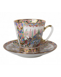 LOMONOSOV IMPERIAL BONE CHINA RARE PORCELAIN ESPRESSO CUP BLACK COFFEE ORIENTAL GIFTS 80 ml/2.7 fl.oz