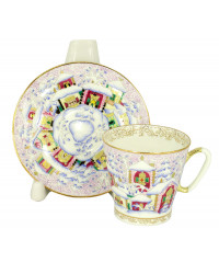 LOMONOSOV IMPERIAL BONE CHINA RARE PORCELAIN ESPRESSO CUP BLACK COFFEE WINTER DAY 80 ml/2.7 fl.oz