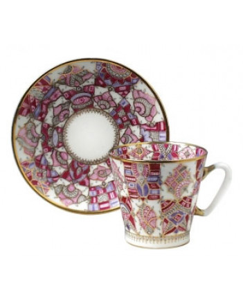 LOMONOSOV IMPERIAL BONE CHINA RARE PORCELAIN ESPRESSO CUP BLACK COFFEE PINK PATTERN 80 ml/2.7 fl.oz