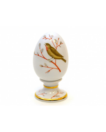 LOMONOSOV IMPERIAL PORCELAIN EASTER EGG ON STAND SPRING SONG