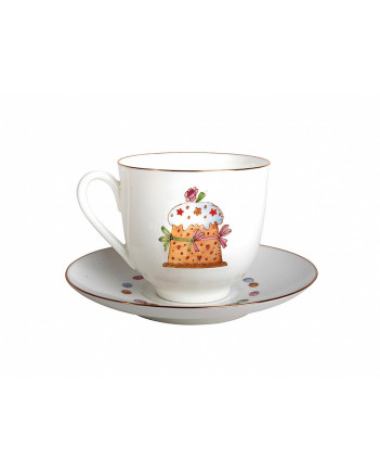 LOMONOSOV IMPERIAL BONE CHINA PORCELAIN ESPRESSO CUP EASTER MEAL 180 ml 6.1 fl.oz