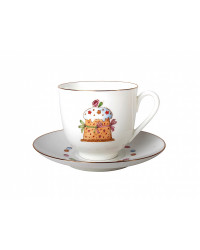 LOMONOSOV IMPERIAL BONE CHINA PORCELAIN ESPRESSO CUP EASTER CAKE 180 ml 6.1 fl.oz