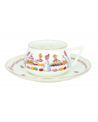 LOMONOSOV IMPERIAL BONE CHINA PORCELAIN ESPRESSO CUP BILIBINA-1 EASTER CAKE 180 ml 6.1 oz
