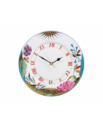 LOMONOSOV IMPERIAL PORCELAIN DECORATIVE WALL CLOCK GOLDEN SUN 27 cm/10.6"