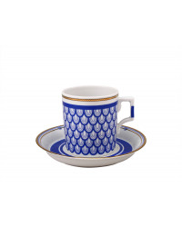 LOMONOSOV IMPERIAL PORCELAIN TEACUP AND SAUCER WHITE SEA 1 220 ML 7.4 OZ