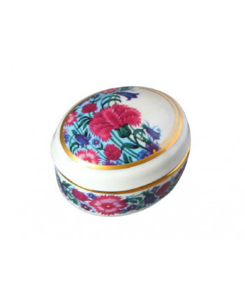 LOMONOSOV IMPERIAL PORCELAIN TREASURE JEWELERY BOX OVAL ETERNAL SUMMER
