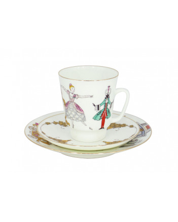 LOMONOSOV IMPERIAL BONE CHINA PORCELAIN ESPRESSO CUP SET MAY BALLET CINDERELLA 165 ml/5.6 fl.oz