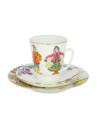 LOMONOSOV IMPERIAL BONE CHINA PORCELAIN ESPRESSO CUP SET MAY BALLET LITTLE HUMPBACKED HORSE 165 ml/5.6 fl.oz