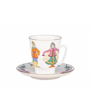 LOMONOSOV IMPERIAL BONE CHINA PORCELAIN ESPRESSO CUP SET MAY BALLET LITTLE HUMPBACKED HORSE 165 ml/5.6 fl.oz