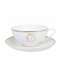LOMONOSOV IMPERIAL BONE CHINA PORCELAIN TEA CUP DOME GOLDEN CURLS 300 ml/10.1 fl.oz