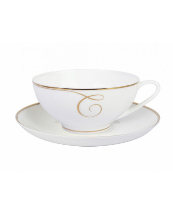 LOMONOSOV IMPERIAL BONE CHINA PORCELAIN TEA CUP DOME GOLDEN CURLS 300 ml/10.1 fl.oz