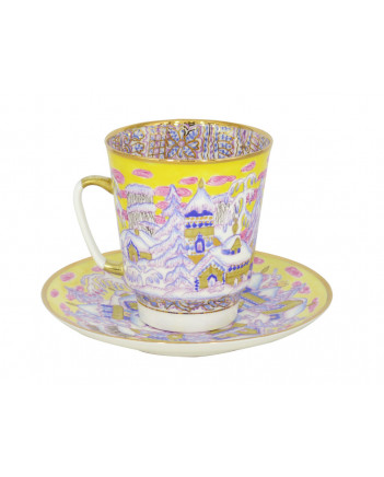 LOMONOSOV IMPERIAL BONE CHINA RARE PORCELAIN ESPRESSO CUP MAY FROSTY EVENING 165 ml/5.6 fl.oz