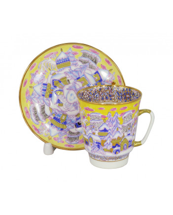 LOMONOSOV IMPERIAL BONE CHINA RARE PORCELAIN ESPRESSO CUP MAY FROSTY EVENING 165 ml/5.6 fl.oz