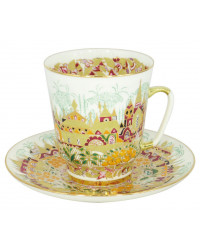 LOMONOSOV IMPERIAL BONE CHINA RARE PORCELAIN ESPRESSO CUP MAY GOLDEN SPRING 165 ml/5.6 fl.oz