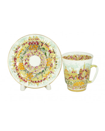 LOMONOSOV IMPERIAL BONE CHINA RARE PORCELAIN ESPRESSO CUP MAY GOLDEN SPRING 165 ml/5.6 fl.oz
