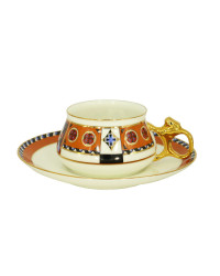 LOMONOSOV IMPERIAL BONE CHINA PORCELAIN ESPRESSO CUP BILIBINA VASILISA FAIRYTALE 180 ml 6.1 oz