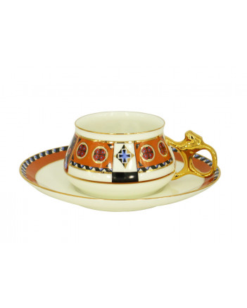 LOMONOSOV IMPERIAL BONE CHINA PORCELAIN ESPRESSO CUP BILIBINA VASILISA FAIRYTALE 180 ml 6.1 oz
