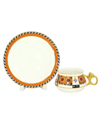 LOMONOSOV IMPERIAL BONE CHINA PORCELAIN ESPRESSO CUP BILIBINA VASILISA FAIRYTALE 180 ml 6.1 oz