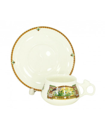 LOMONOSOV IMPERIAL BONE CHINA PORCELAIN ESPRESSO CUP BILIBINA FAIRYTALE LANDSCAPE 180 ml 6.1 oz