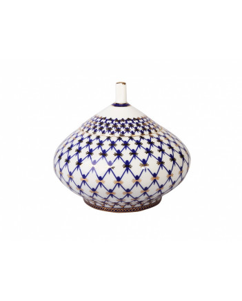 LOMONOSOV IMPERIAL BONE CHINA PORCELAIN TEA SET SERVICE COBALT NET DOME 14 items