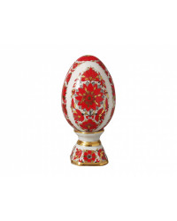 LOMONOSOV IMPERIAL PORCELAIN EASTER EGG ON STAND RUSSIAN PATTERN