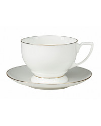 LOMONOSOV IMPERIAL BONE CHINA PORCELAIN TEA CUP PEARL GOLDEN EDGE 340 ml/11.5 fl.oz