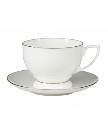 LOMONOSOV IMPERIAL BONE CHINA PORCELAIN TEA CUP PEARL GOLDEN EDGE 340 ml/11.5 fl.oz