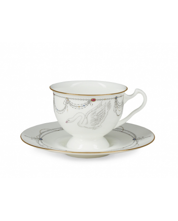 LOMONOSOV IMPERIAL BONE CHINA PORCELAIN ESPRESSO CUP AISEDORA SWAN LAKE #1 240 ml/8.1 fl.oz
