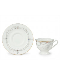 LOMONOSOV IMPERIAL BONE CHINA PORCELAIN ESPRESSO CUP AISEDORA SWAN LAKE #1 240 ml/8.1 fl.oz