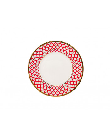 LOMONOSOV IMPERIAL BONE CHINA PORCELAIN TEACUP AND SAUCER IDYLL SCARLET v.2 250 Ml/8.5 Fl.Oz