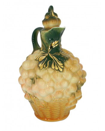 LOMONOSOV IMPERIAL PORCELAIN WINE DECANTER GRAPES PINK 1160 ML/40 OZ