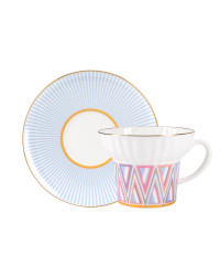LOMONOSOV IMPERIAL BONE CHINA PORCELAIN ESPRESSO CUP WAVE GEOMETRY #1 155 ml/5.2 fl.oz