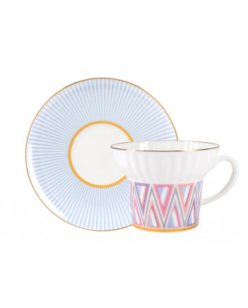 LOMONOSOV IMPERIAL BONE CHINA PORCELAIN ESPRESSO CUP WAVE GEOMETRY #1 155 ml/5.2 fl.oz